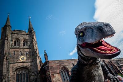 St Editha's and a dinosaur