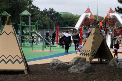 The new play area in the Castle Grounds